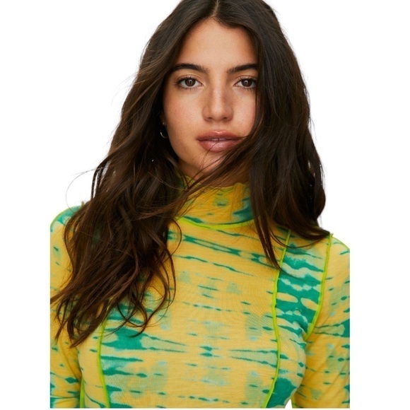 𝅺WILFRED Orbit Turtleneck Modal Long Sleeve Top Citron/Green Size XXS - Picture 2 of 10
